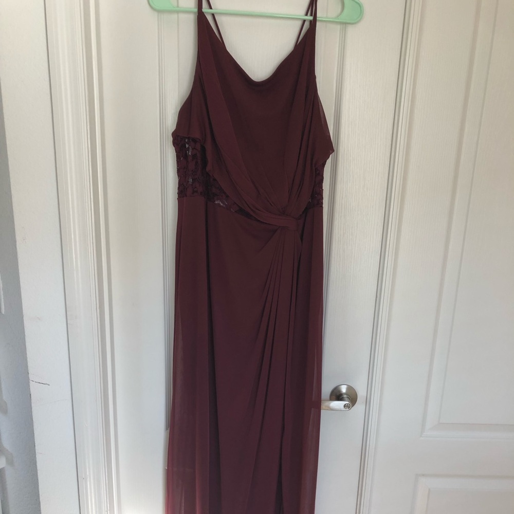David's Bridal Double-Strap Mesh Dress